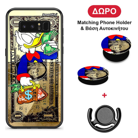 Duck Money - Samsung Galaxy Note 8 θήκη + Δώρο Phone Holder & Βάση Αυτοκινήτου