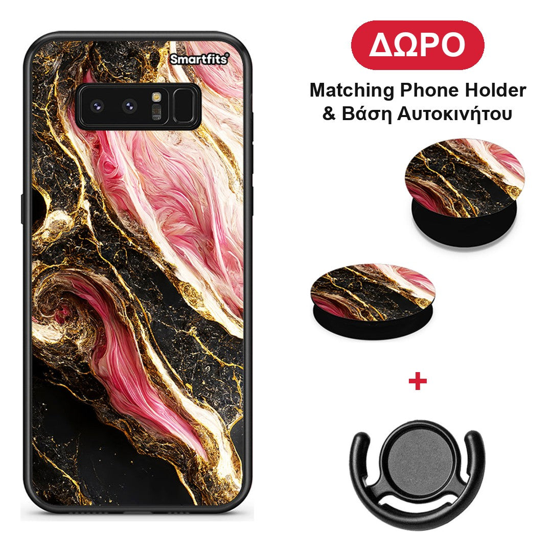 Glamorous Pink Marble - Samsung Galaxy Note 8 θήκη + Δώρο Phone Holder & Βάση Αυτοκινήτου