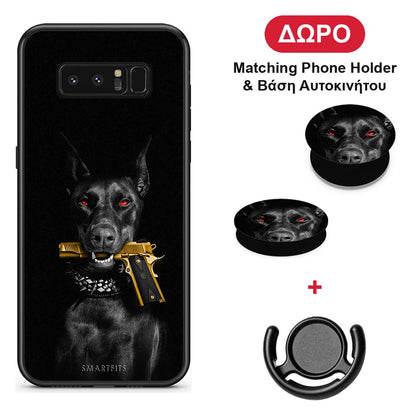 Golden Gun - Samsung Galaxy Note 8 θήκη + Δώρο Phone Holder & Βάση Αυτοκινήτου
