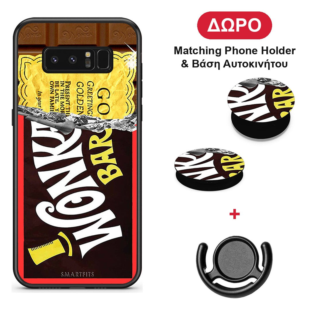 Golden Ticket - Samsung Galaxy Note 8 θήκη + Δώρο Phone Holder & Βάση Αυτοκινήτου