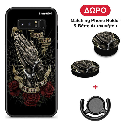 Judge By God - Samsung Galaxy Note 8 θήκη + Δώρο Phone Holder & Βάση Αυτοκινήτου