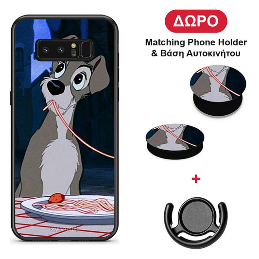 Lady And Tramp 1 - Samsung Galaxy Note 8 θήκη + Δώρο Phone Holder & Βάση Αυτοκινήτου