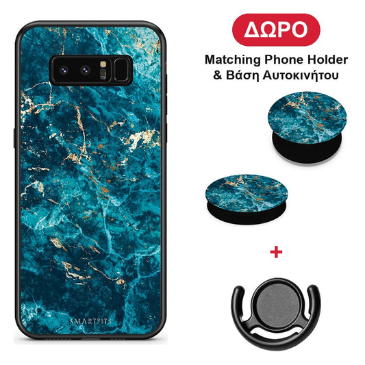 Marble Blue - Samsung Galaxy Note 8 θήκη + Δώρο Phone Holder & Βάση Αυτοκινήτου