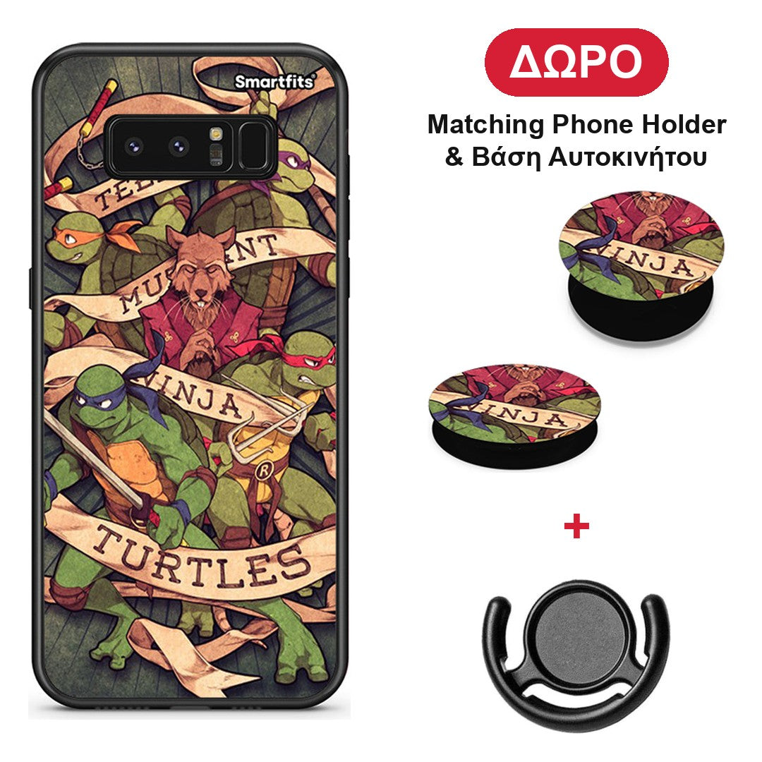 Ninja Turtles - Samsung Galaxy Note 8 θήκη + Δώρο Phone Holder & Βάση Αυτοκινήτου