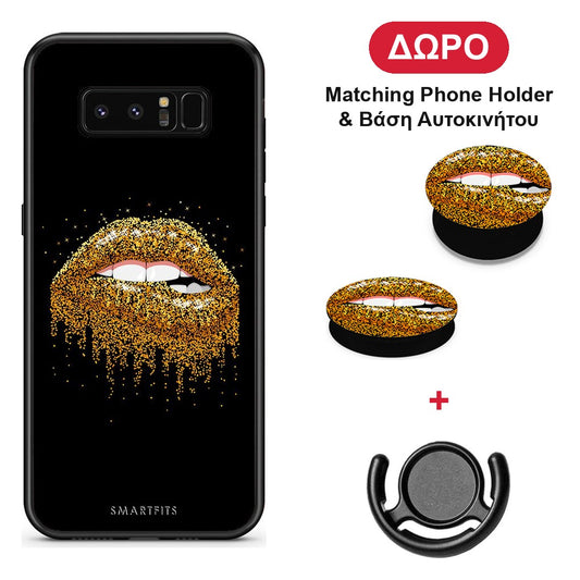 Valentine Golden - Samsung Galaxy Note 8 θήκη + Δώρο Phone Holder & Βάση Αυτοκινήτου