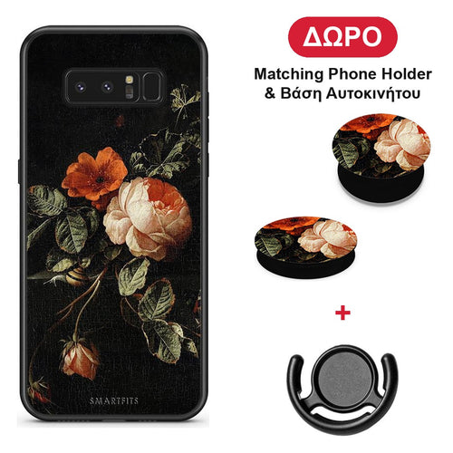 Vintage Roses - Samsung Galaxy Note 8 θήκη + Δώρο Phone Holder & Βάση Αυτοκινήτου