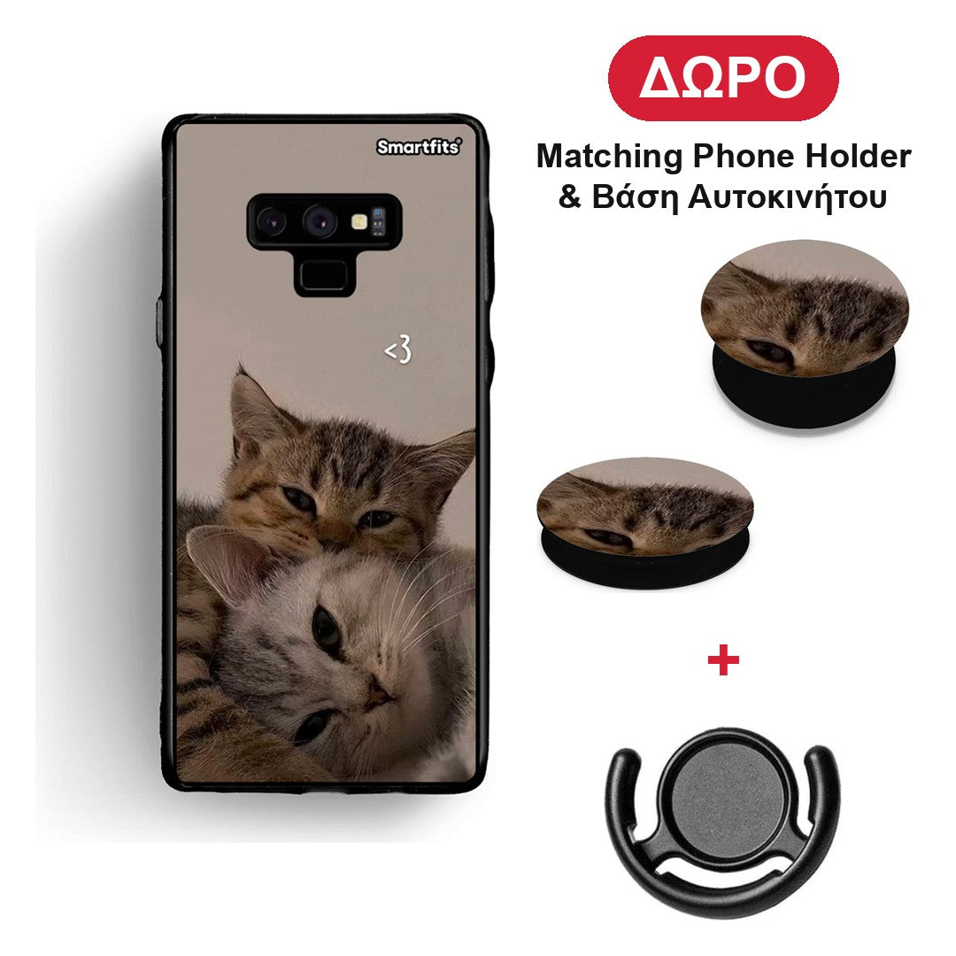 Cats In Love - Samsung Galaxy Note 9 θήκη + Δώρο Phone Holder & Βάση Αυτοκινήτου