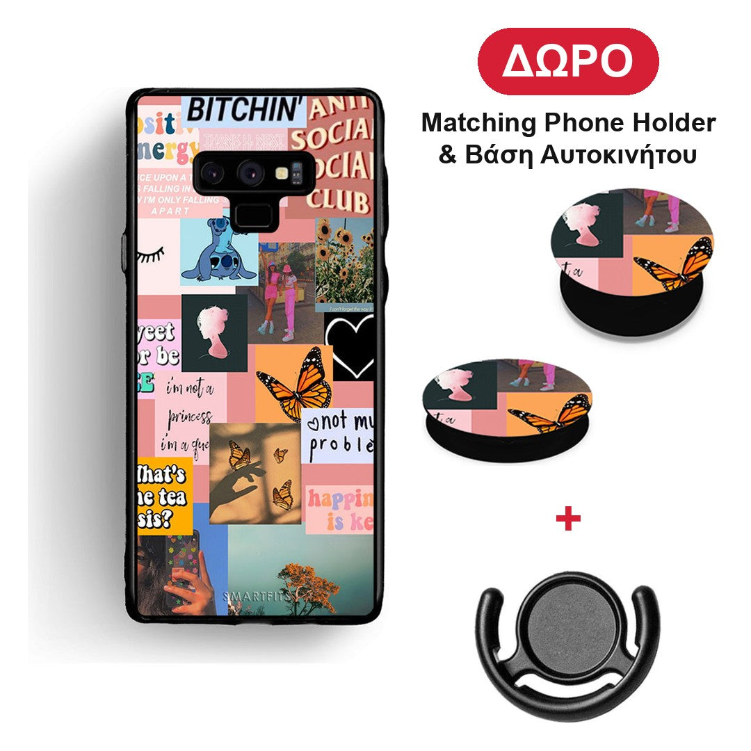 Collage Bitchin - Samsung Galaxy Note 9 θήκη + Δώρο Phone Holder & Βάση Αυτοκινήτου