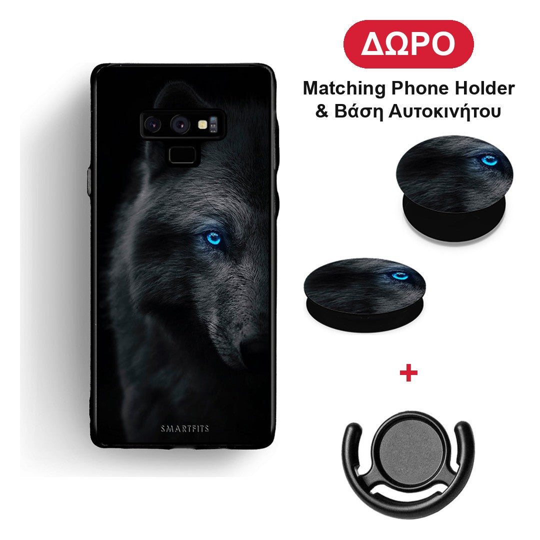 Dark Wolf - Samsung Galaxy Note 9 θήκη + Δώρο Phone Holder & Βάση Αυτοκινήτου