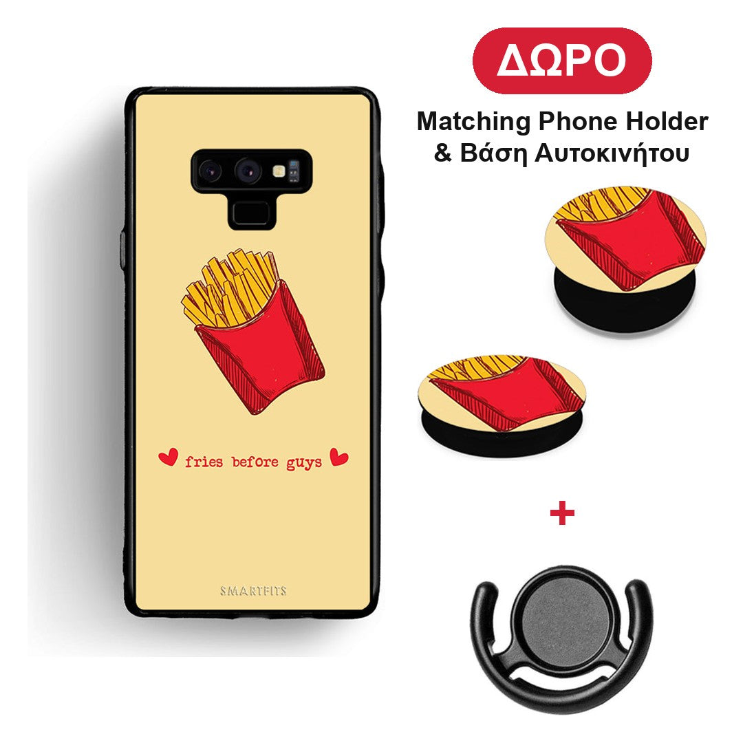 Fries Before Guys - Samsung Galaxy Note 9 θήκη + Δώρο Phone Holder & Βάση Αυτοκινήτου