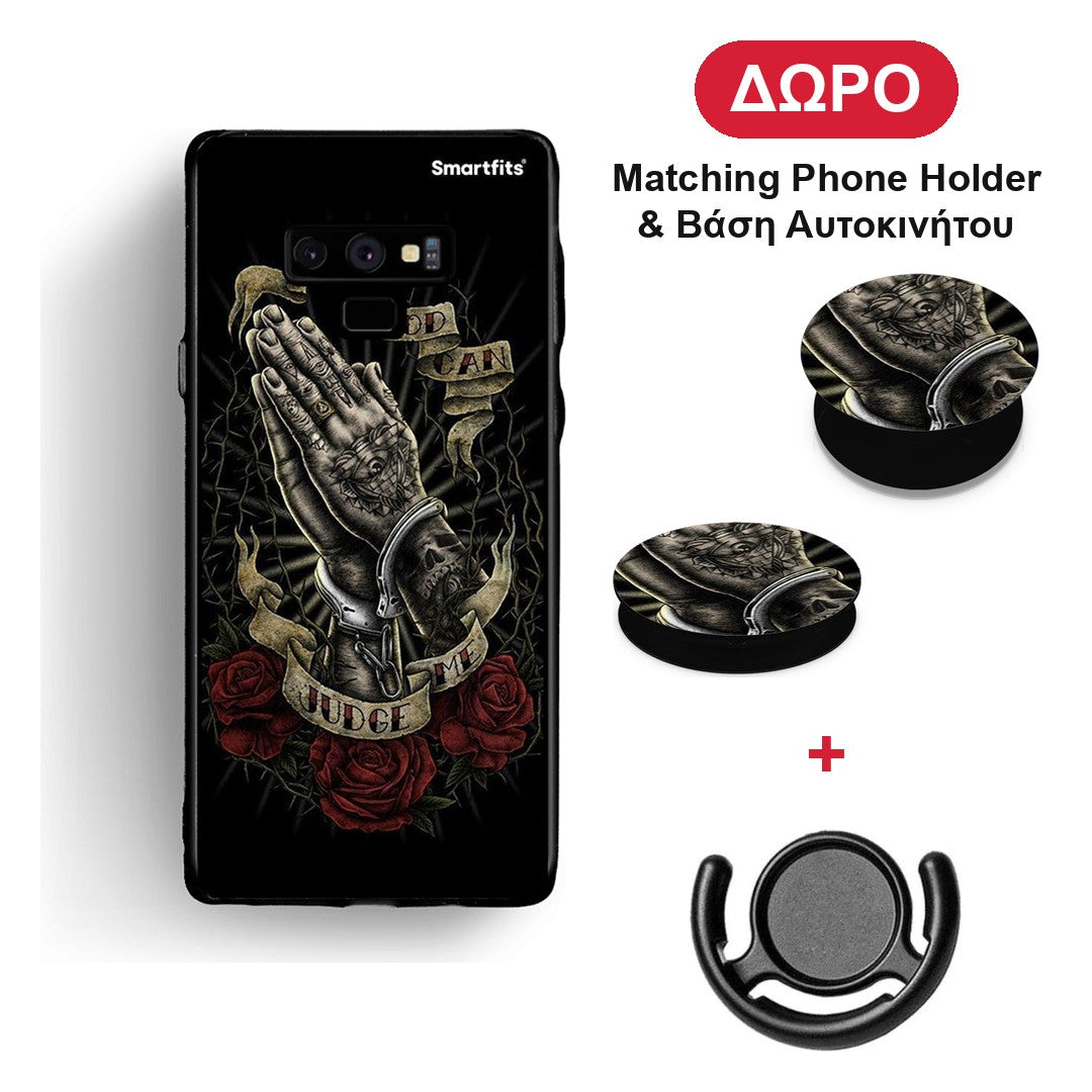 Judge By God - Samsung Galaxy Note 9 θήκη + Δώρο Phone Holder & Βάση Αυτοκινήτου