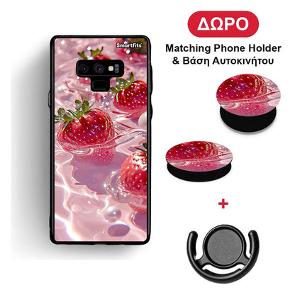 Juicy Strawberries - Samsung Galaxy Note 9 θήκη + Δώρο Phone Holder & Βάση Αυτοκινήτου