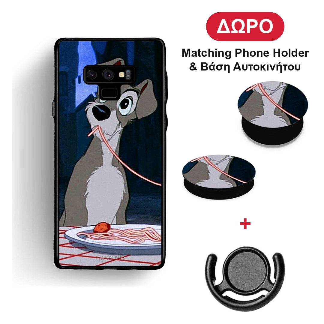 Lady And Tramp 1 - Samsung Galaxy Note 9 θήκη + Δώρο Phone Holder & Βάση Αυτοκινήτου