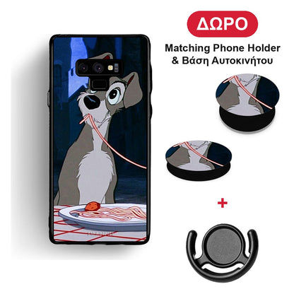 Lady And Tramp 1 - Samsung Galaxy Note 9 θήκη + Δώρο Phone Holder & Βάση Αυτοκινήτου
