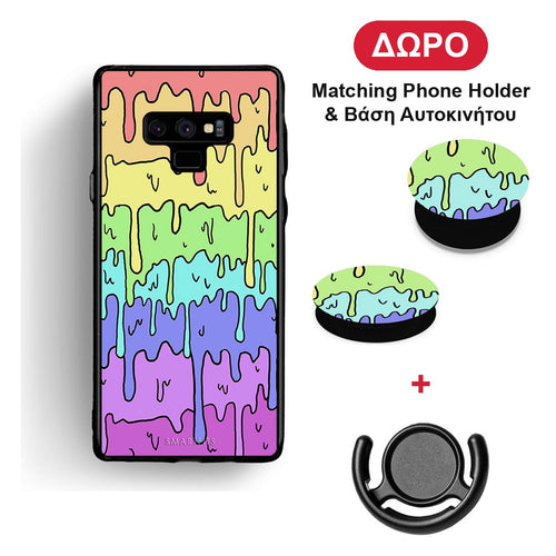 Melting Rainbow - Samsung Galaxy Note 9 θήκη + Δώρο Phone Holder & Βάση Αυτοκινήτου