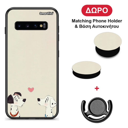 Dalmatians Love - Samsung Galaxy S10 θήκη + Δώρο Phone Holder & Βάση Αυτοκινήτου