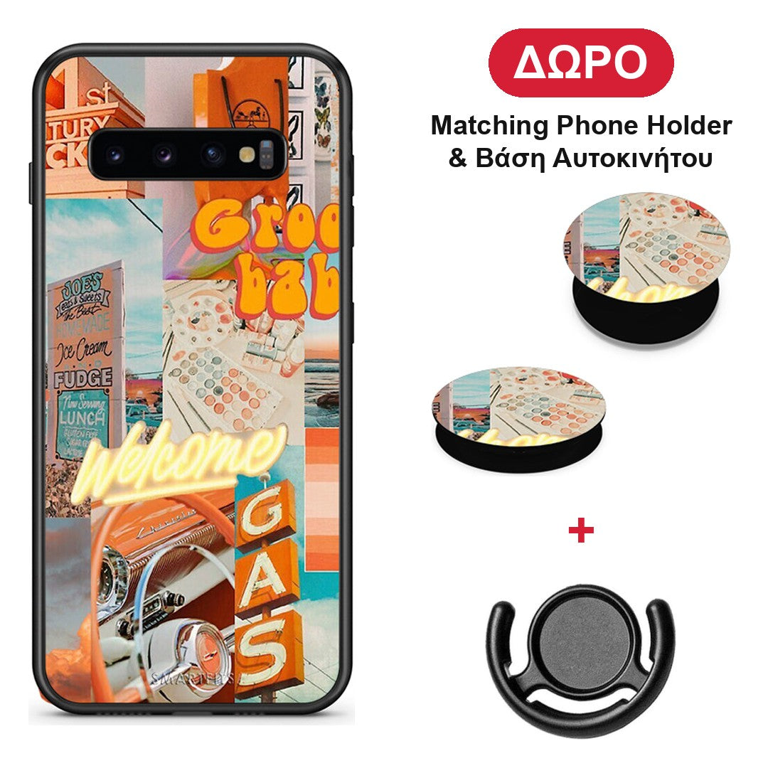 Groovy Babe - Samsung Galaxy S10 θήκη + Δώρο Phone Holder & Βάση Αυτοκινήτου