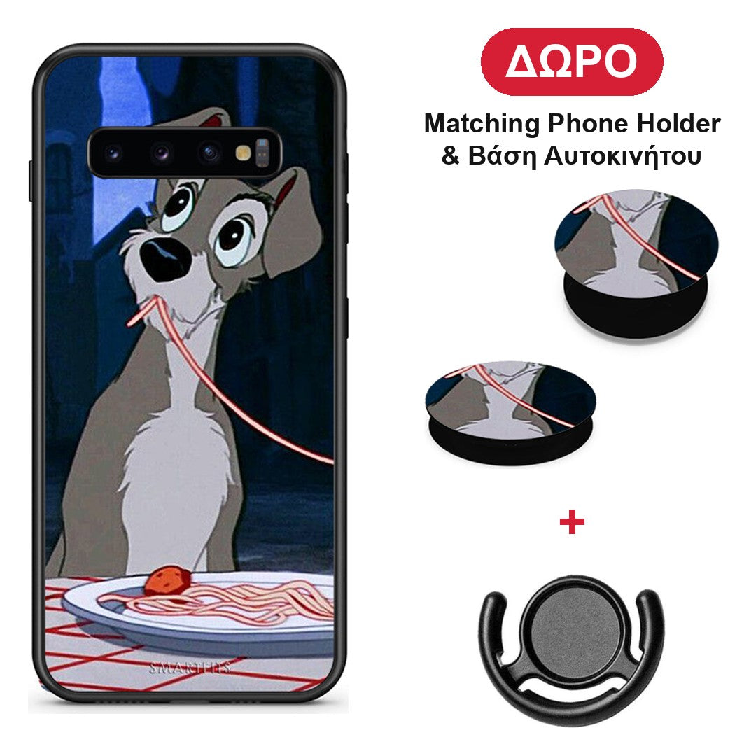 Lady And Tramp 1 - Samsung Galaxy S10 θήκη + Δώρο Phone Holder & Βάση Αυτοκινήτου