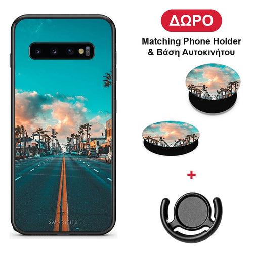 Landscape City - Samsung Galaxy S10 θήκη + Δώρο Phone Holder & Βάση Αυτοκινήτου