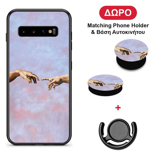 Adam Hand - Samsung Galaxy S10+ θήκη + Δώρο Phone Holder & Βάση Αυτοκινήτου