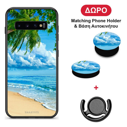 Beautiful Beach - Samsung Galaxy S10+ θήκη + Δώρο Phone Holder & Βάση Αυτοκινήτου