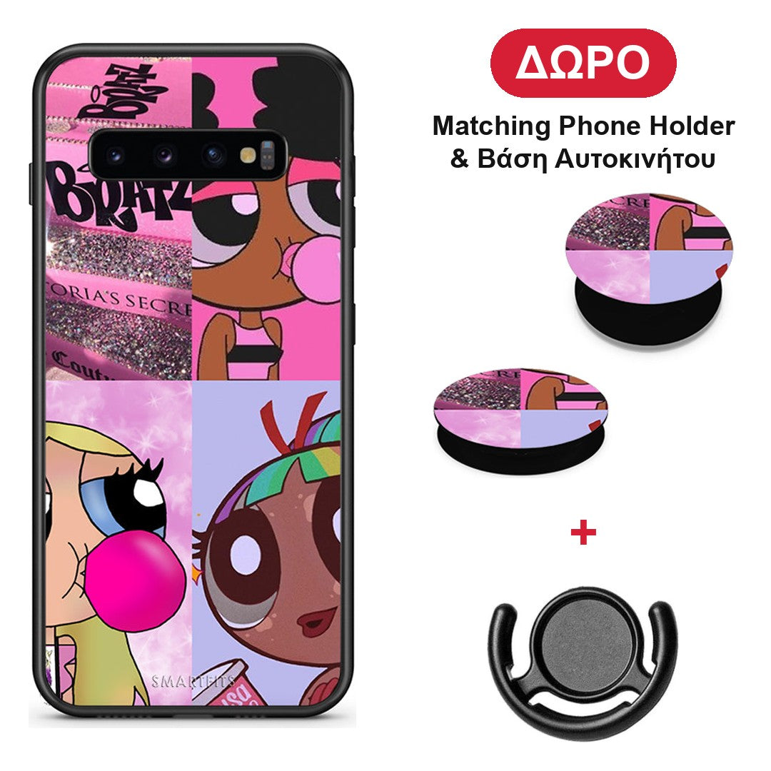 Bubble Girls - Samsung Galaxy S10+ θήκη + Δώρο Phone Holder & Βάση Αυτοκινήτου
