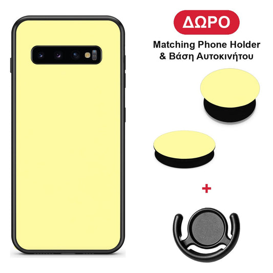Butter Yellow - Samsung Galaxy S10+ θήκη + Δώρο Phone Holder & Βάση Αυτοκινήτου