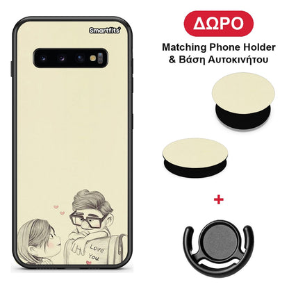 Carl And Ellie - Samsung Galaxy S10+ θήκη + Δώρο Phone Holder & Βάση Αυτοκινήτου