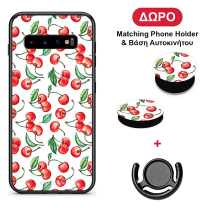 Cherry Summer - Samsung Galaxy S10+ θήκη + Δώρο Phone Holder & Βάση Αυτοκινήτου