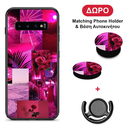 Collage Red Roses - Samsung Galaxy S10+ θήκη + Δώρο Phone Holder & Βάση Αυτοκινήτου