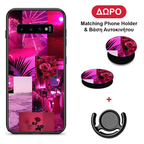 Collage Red Roses - Samsung Galaxy S10+ θήκη + Δώρο Phone Holder & Βάση Αυτοκινήτου