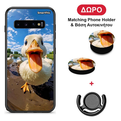 Duck Face - Samsung Galaxy S10+ θήκη + Δώρο Phone Holder & Βάση Αυτοκινήτου