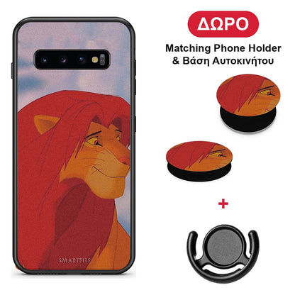 Lion Love 1 - Samsung Galaxy S10+ θήκη + Δώρο Phone Holder & Βάση Αυτοκινήτου