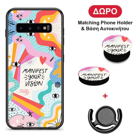 Manifest Your Vision - Samsung Galaxy S10+ θήκη + Δώρο Phone Holder & Βάση Αυτοκινήτου