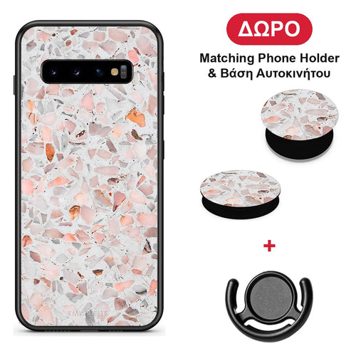 Marble Terrazzo - Samsung Galaxy S10+ θήκη + Δώρο Phone Holder & Βάση Αυτοκινήτου