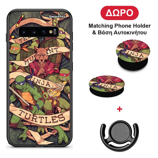 Ninja Turtles - Samsung Galaxy S10+ θήκη + Δώρο Phone Holder & Βάση Αυτοκινήτου