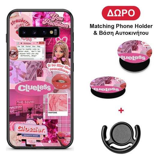 Pink Love - Samsung Galaxy S10+ θήκη + Δώρο Phone Holder & Βάση Αυτοκινήτου