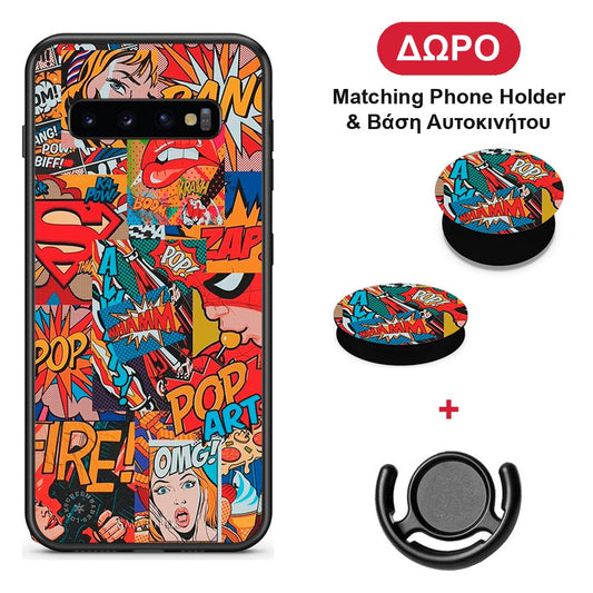 PopArt OMG - Samsung Galaxy S10+ θήκη + Δώρο Phone Holder & Βάση Αυτοκινήτου