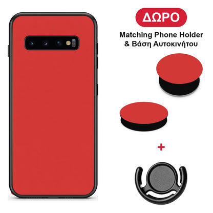 Poppy Red - Samsung Galaxy S10+ θήκη + Δώρο Phone Holder & Βάση Αυτοκινήτου
