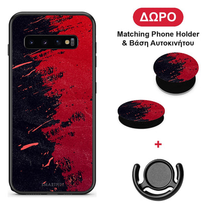 Red Paint - Samsung Galaxy S10+ θήκη + Δώρο Phone Holder & Βάση Αυτοκινήτου