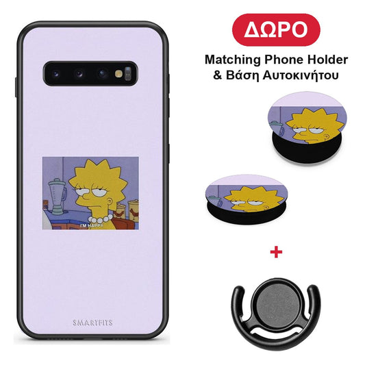 So Happy - Samsung Galaxy S10+ θήκη + Δώρο Phone Holder & Βάση Αυτοκινήτου