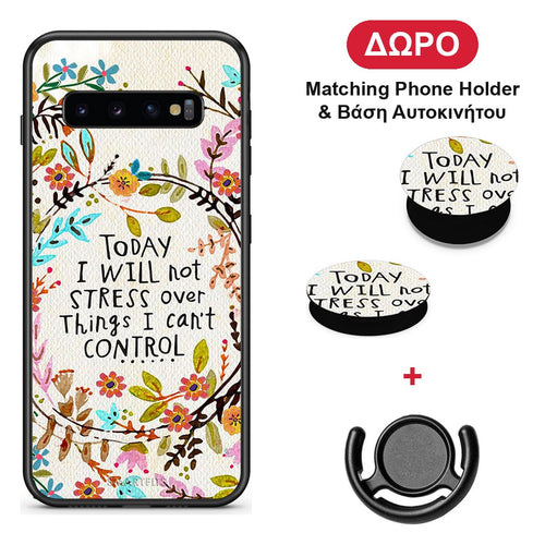 Stress Over - Samsung Galaxy S10+ θήκη + Δώρο Phone Holder & Βάση Αυτοκινήτου