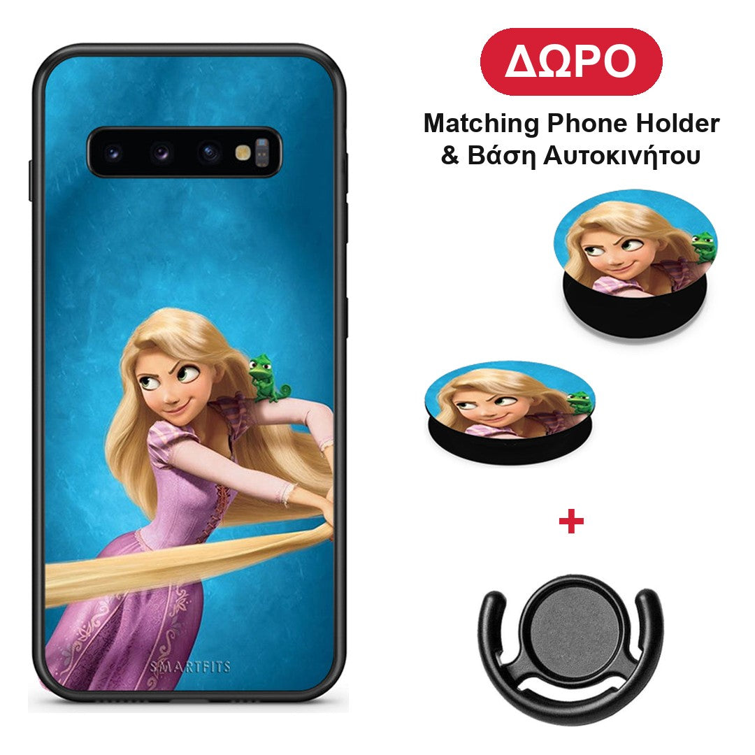 Tangled 2 - Samsung Galaxy S10+ θήκη + Δώρο Phone Holder & Βάση Αυτοκινήτου