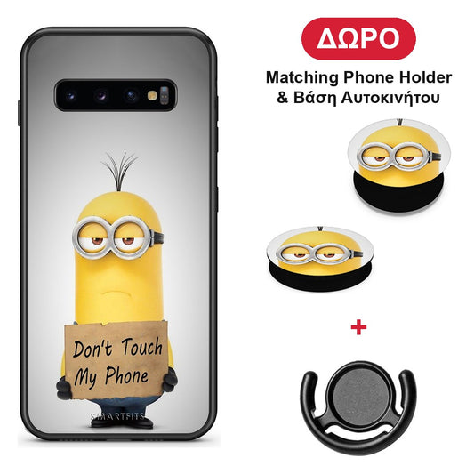 Text Minion - Samsung Galaxy S10+ θήκη + Δώρο Phone Holder & Βάση Αυτοκινήτου