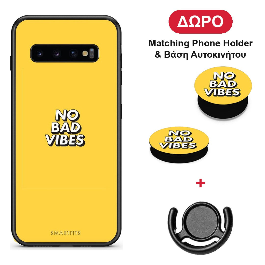 Text Vibes - Samsung Galaxy S10+ θήκη + Δώρο Phone Holder & Βάση Αυτοκινήτου