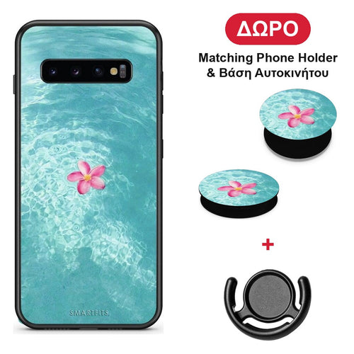 Water Flower - Samsung Galaxy S10+ θήκη + Δώρο Phone Holder & Βάση Αυτοκινήτου