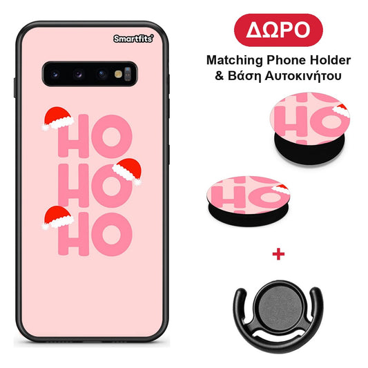 Xmas Ho Ho Ho - Samsung Galaxy S10+ θήκη + Δώρο Phone Holder & Βάση Αυτοκινήτου