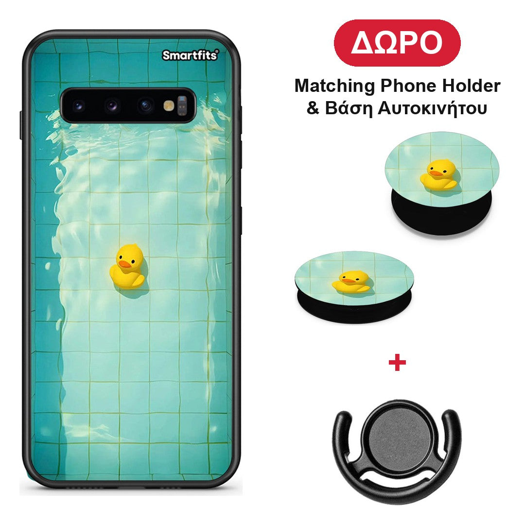 Yellow Duck - Samsung Galaxy S10+ θήκη + Δώρο Phone Holder & Βάση Αυτοκινήτου