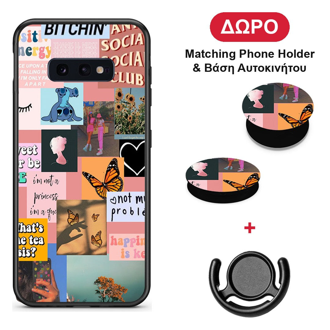 Collage Bitchin - Samsung Galaxy S10e θήκη + Δώρο Phone Holder & Βάση Αυτοκινήτου