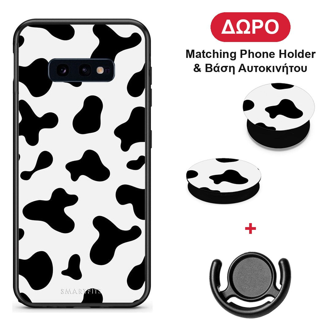 Cow Print - Samsung Galaxy S10e θήκη + Δώρο Phone Holder & Βάση Αυτοκινήτου